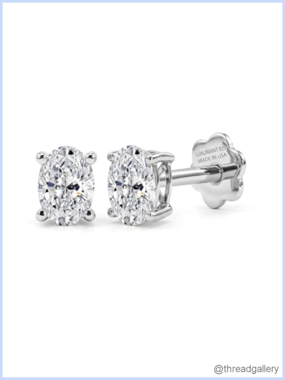 Lab Grown Diamond Stud Earrings 0.50 Carat 925 Sterling Silver Screw Back